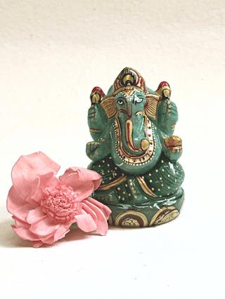 Green Aventurine Ganesha to Remove Obstacles - Green Aventurine releases old patterns, habits and disappointments so new growth can take place. It brings optimism and a zest for life, allowing one to move forward with confidence and to embrace change. 