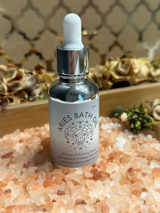 Aries Bath Oil is specially designed for new moon and full moon baths.  With spell worked and energized oils, this bath can help in deep release and active manifestation. 
