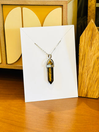 Tiger's Eye - Double Terminated Pendant For Success