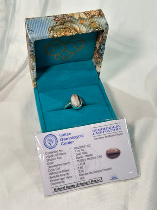 Protection Talisman - Natural Agate Sulemani Hakik Ring
