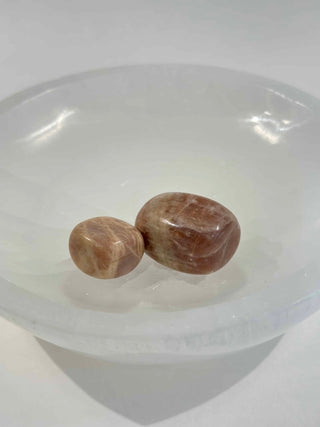 Peach Moonstone Tumble - Enhances intuition, promotes inspiration, success and good fortune in love and business matters