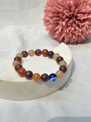 Leo - This Mixel consists of Lepidolite and Yellow Jade Crystal Beads. It protects your aura from negative energy and supports your third-eye chakra activities.