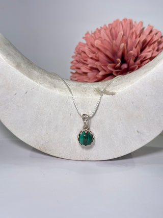 Miracle Malachite Silver Pendant  - It is known as Malachite - Miracle Stone to attract miracles.