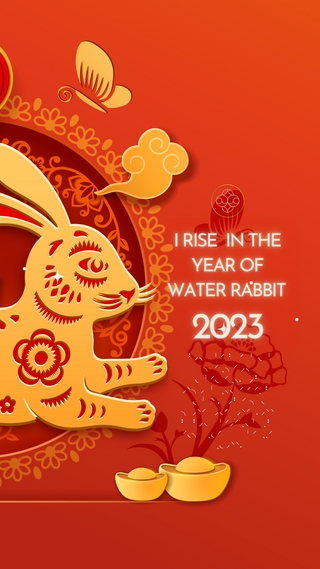 Spiritual Wallpaper - I Rise In the Year of Water Rabbit 2023 (Option-1)